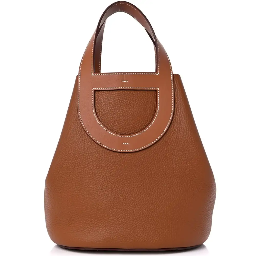 Hermes In The Loop 23 Bag in Clemence Swift Gold