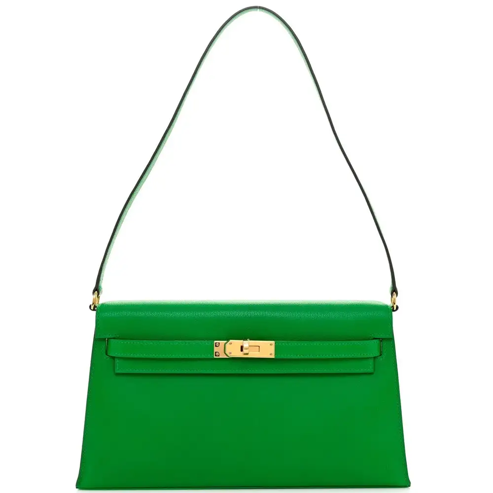 Hermes Kelly Elan Bag in Chevre Chamkila Bambou