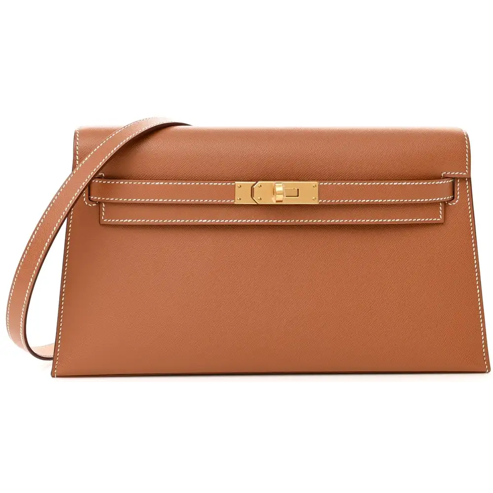Hermes Kelly Elan Bag in Chevre Chamkila Gold