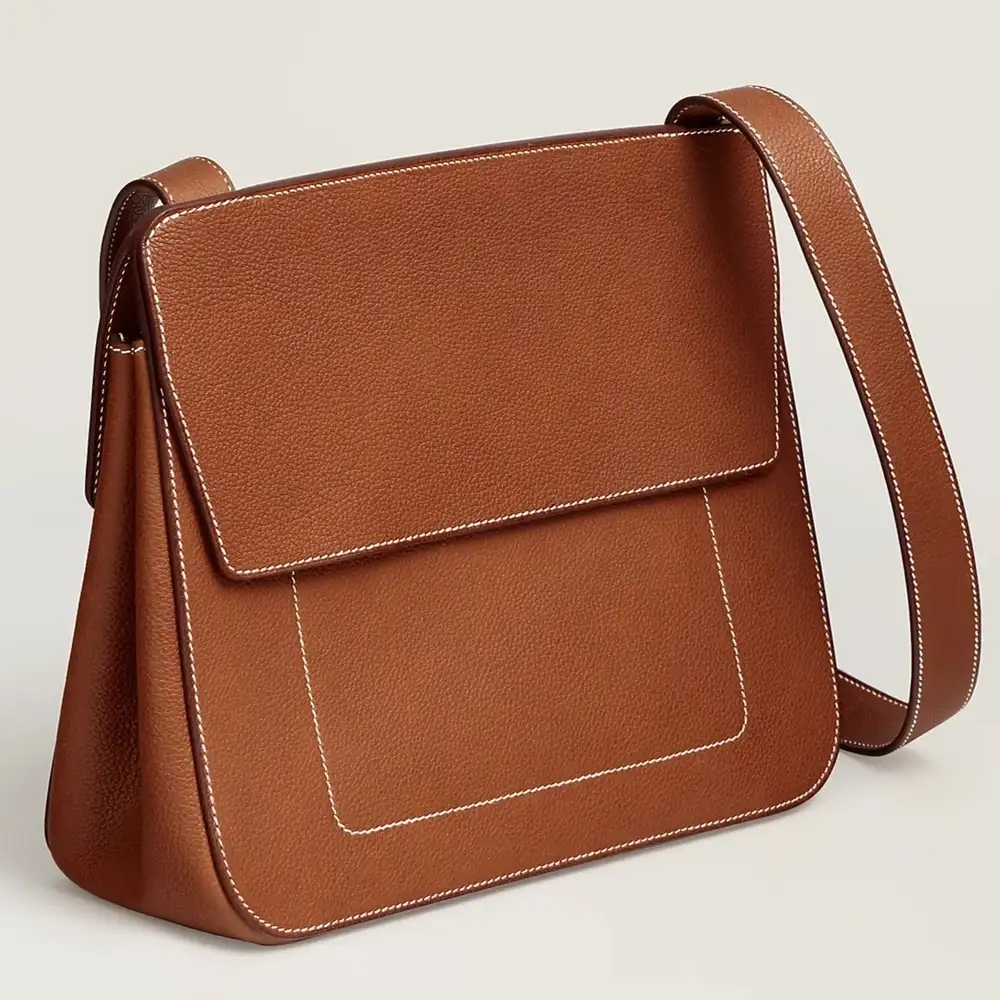 Hermes Mali Selle Messenger Bag in Barenia Faubourg Interior pockets 2