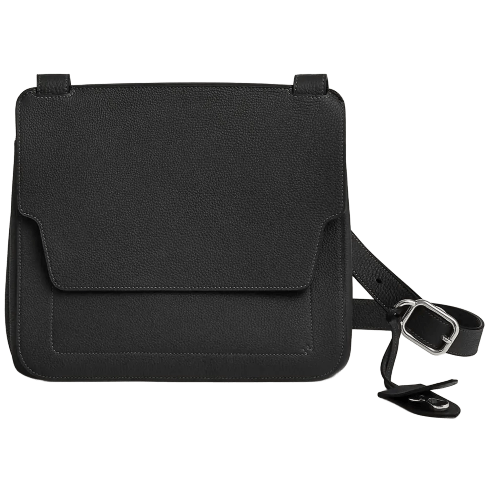 Hermes Mali Selle Messenger Bag in Togo Black