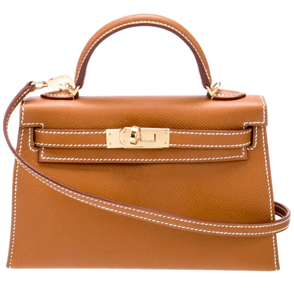 Hermes Mini Kelly II Sellier Bag in Epsom Gold