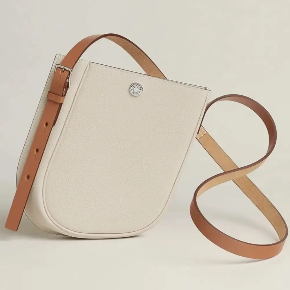 Hermes Perspective Cavaliere Bag in Togo Hunter Creme