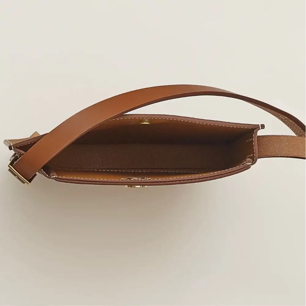 Hermes Perspective Cavaliere Bag in Togo Hunter Interior pockets