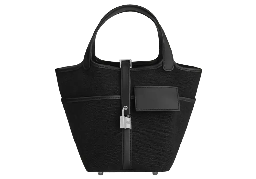Hermes Picotin Lock 18 Pocket Bag in Goeland Canvas and Swift Front image
