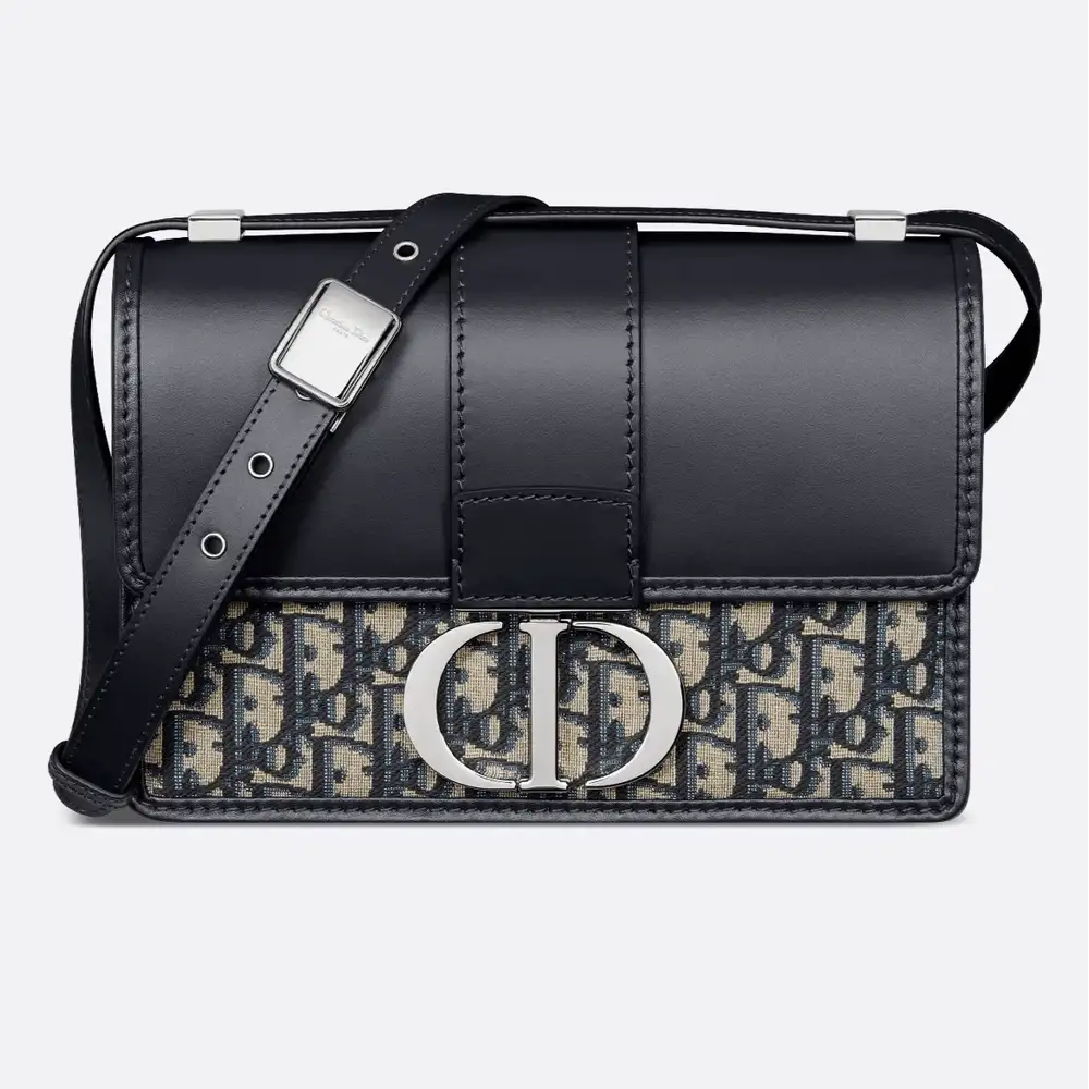 Dior 30 Montaigne Bag Dior Oblique Jacquard and Smooth Calfskin Blue