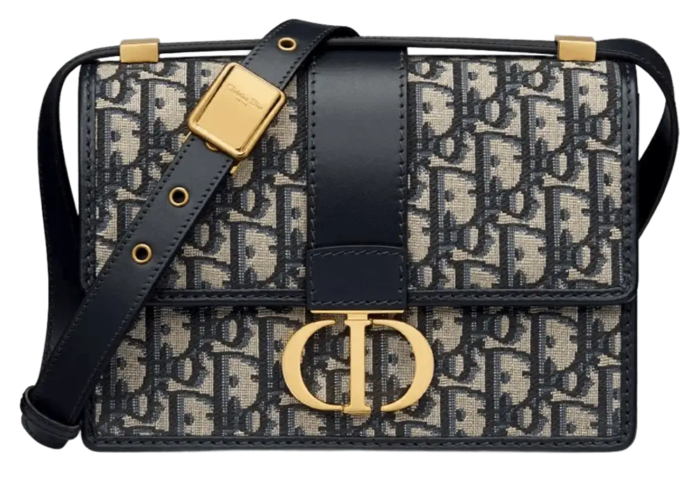 Dior 30 Montaigne Small Bag x Dior Oblique Jacquard Blue Front image