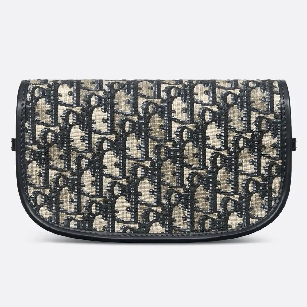Dior Bobby East West Bag x Dior Oblique Jacquard Blue Interior pockets 2