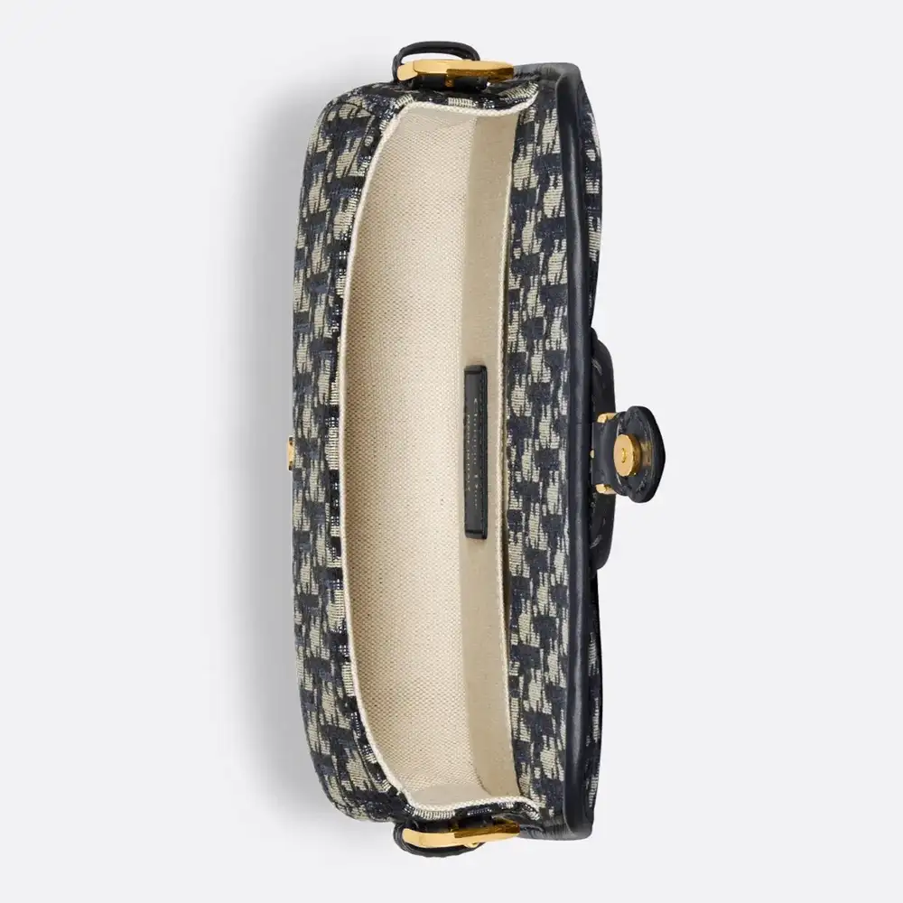 Dior Bobby East West Bag x Dior Oblique Jacquard Blue Interior pockets