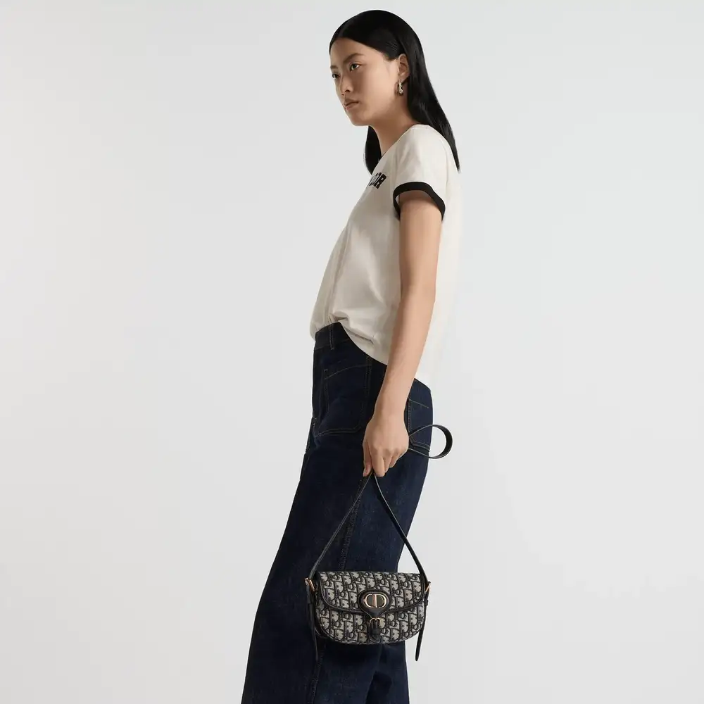 Dior Bobby East West Bag x Dior Oblique Jacquard Blue Model shots