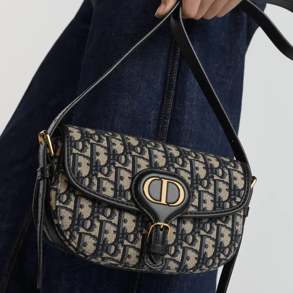 Dior Bobby East West Bag x Dior Oblique Jacquard Blue Model shots 2
