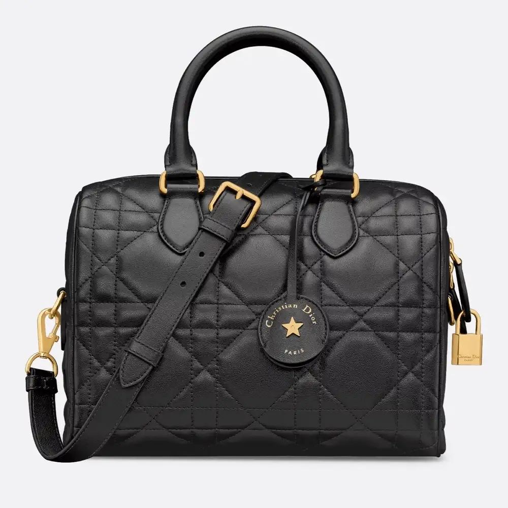 Dior Groove 25 Bag Macrocannage Calfskin Black