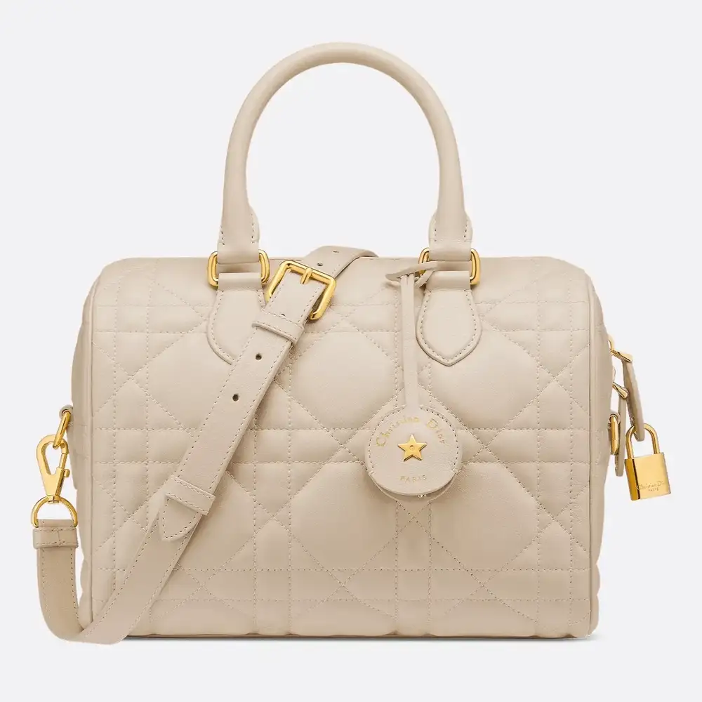 Dior Groove 25 Bag Macrocannage Calfskin Dusty Ivory