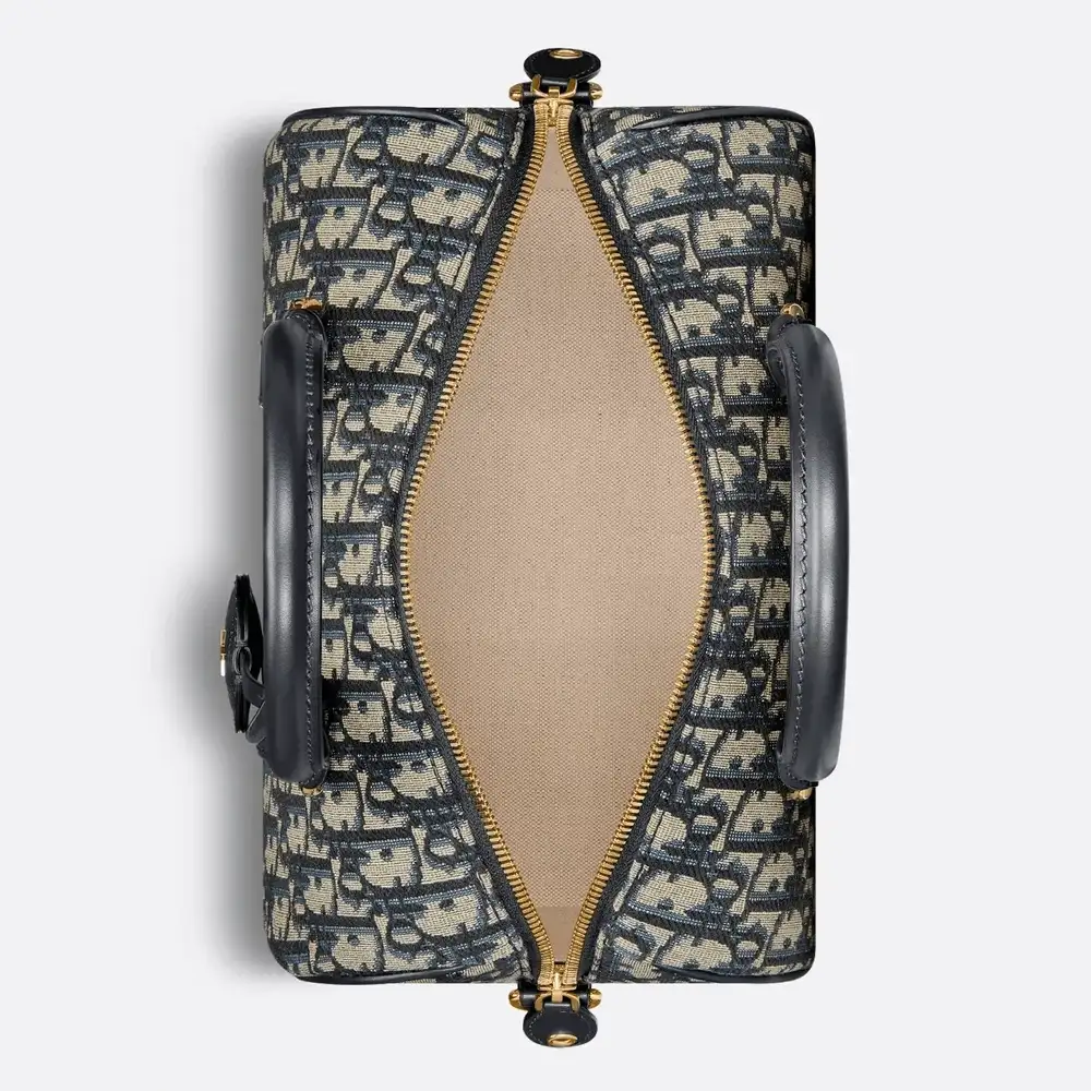 Dior Groove 25 Bag x Dior Oblique Jacquard Blue Interior pockets