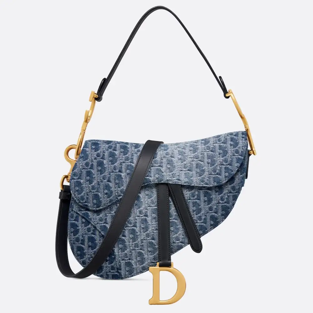 Dior Saddle Bag Dior Oblique Jacquard Blue Denim