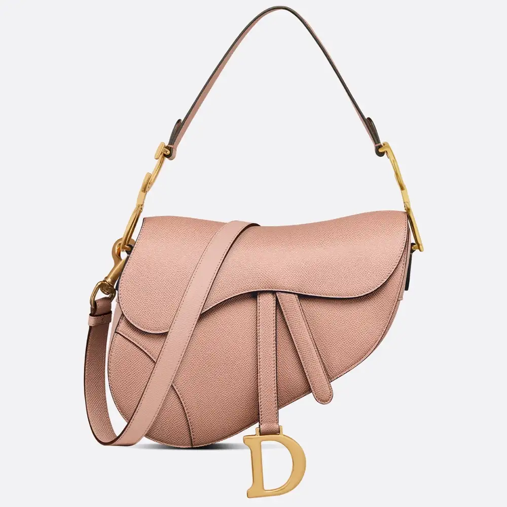 Dior Saddle Bag Grained Calfskin Blush