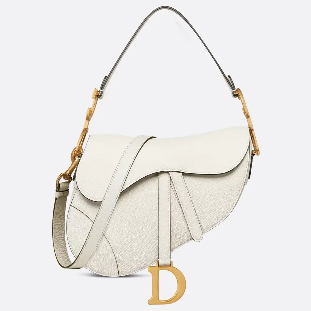 Dior Saddle Bag Grained Calfskin Latte