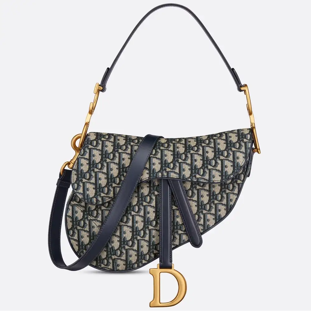 Dior Saddle Bag x Dior Oblique Jacquard Blue