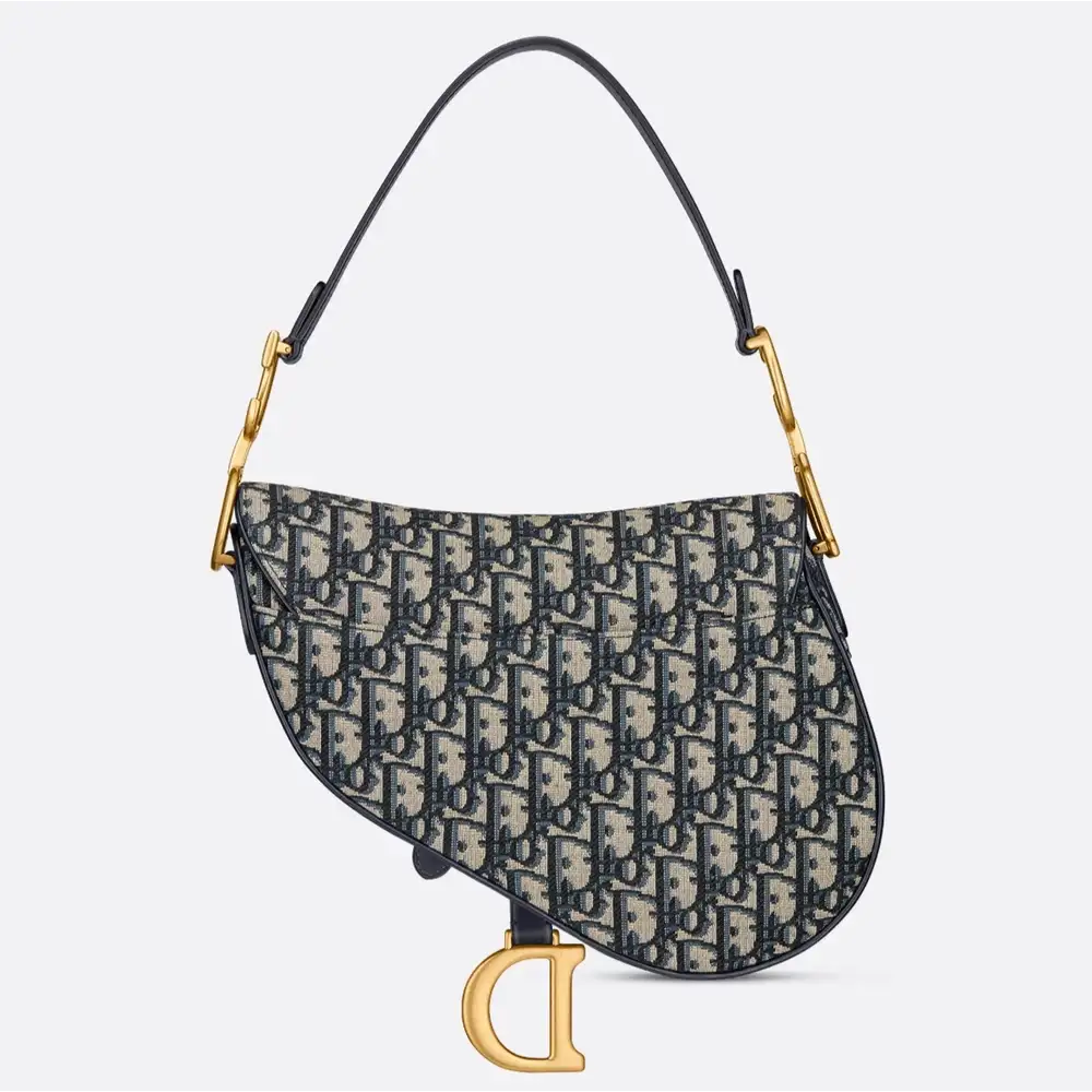 Dior Saddle Bag x Dior Oblique Jacquard BlueInterior pockets 2
