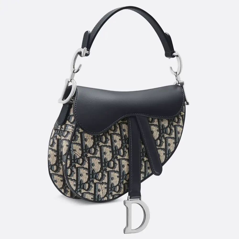 Dior Saddle Mini Bag x Dior Oblique Jacquard Blue