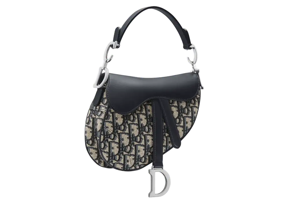 Dior Saddle Mini Bag x Dior Oblique Jacquard BlueFront image