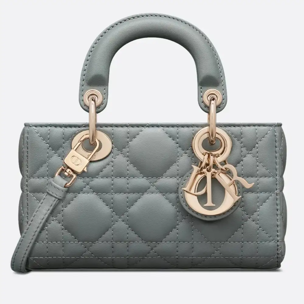 Lady D Joy Micro Bag Cannage Lambskin Cloud Blue
