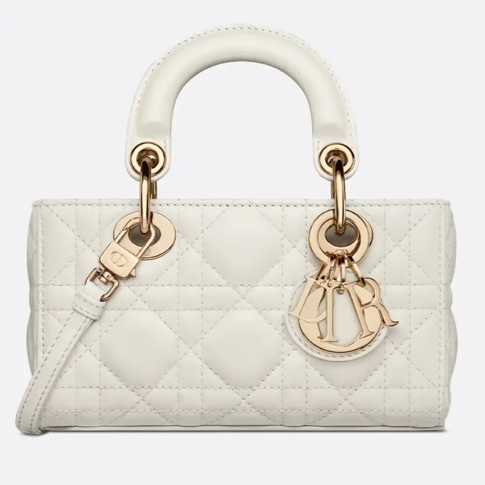 Lady D Joy Micro Bag Cannage Lambskin Latte