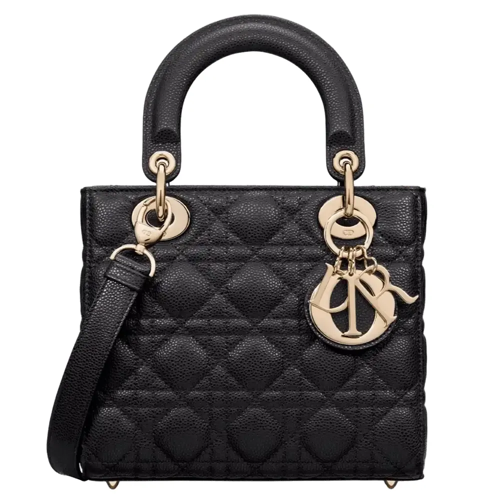 Lady Dior Small Bag x Cannage Grained Calfskin Black