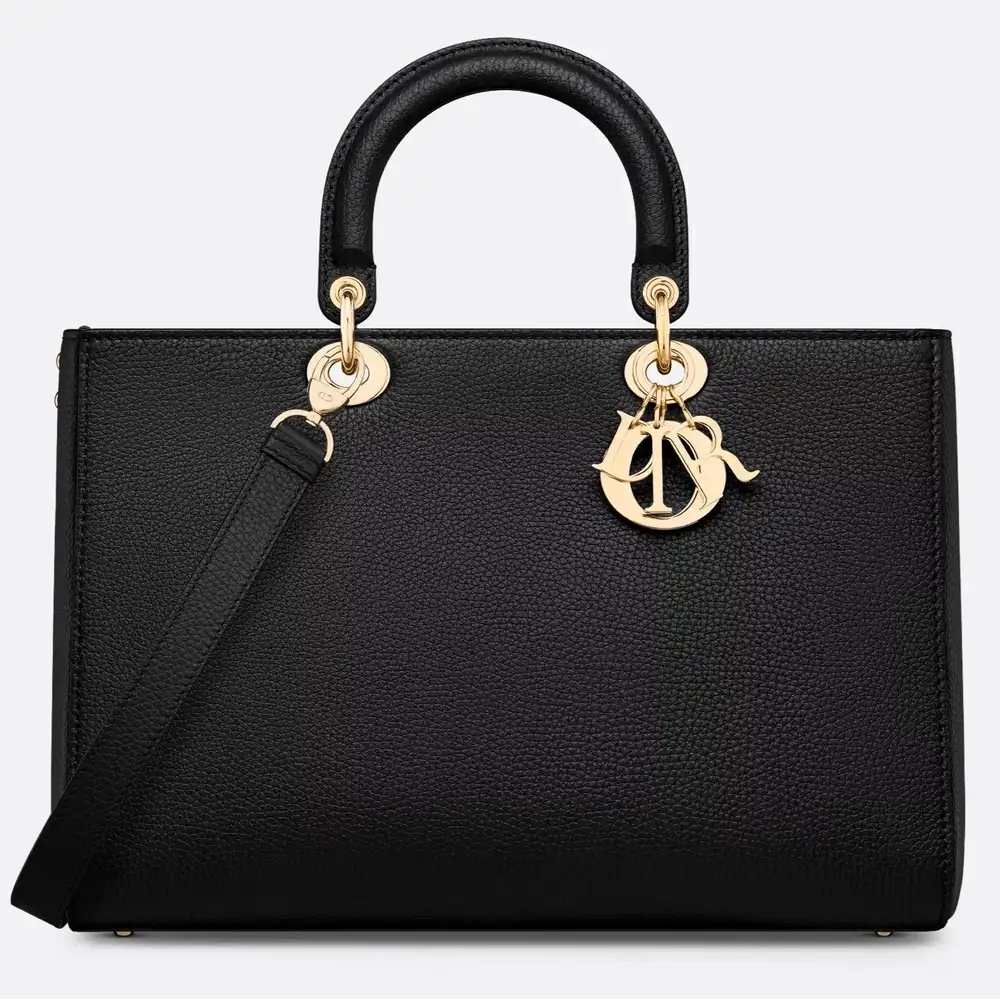 Large Lady D Sire Bag Taurillon Leather Black
