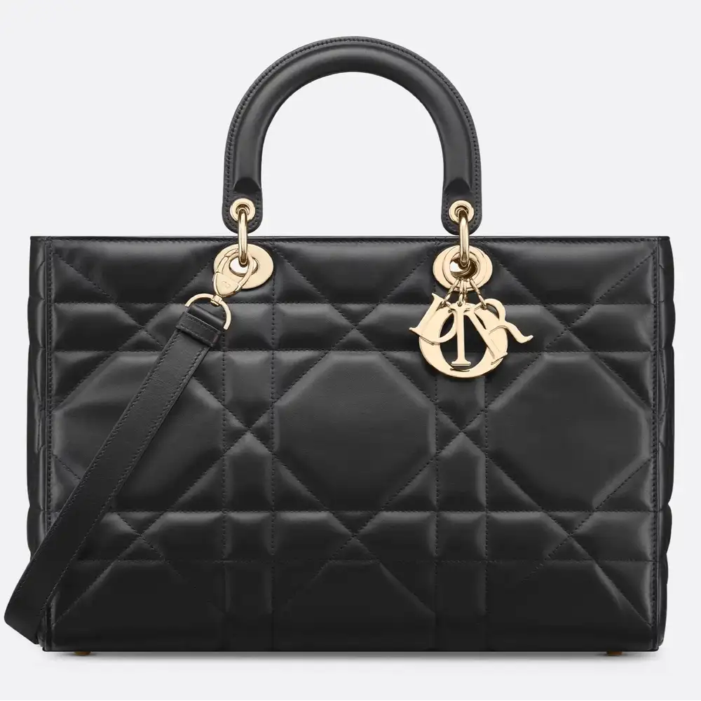 Large Lady D Sire Bag x Maxicannage Calfskin Black