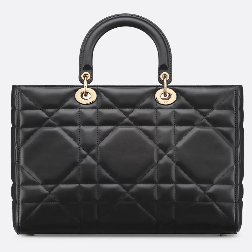 Large Lady D Sire Bag x Maxicannage Calfskin Black Interior pockets 2