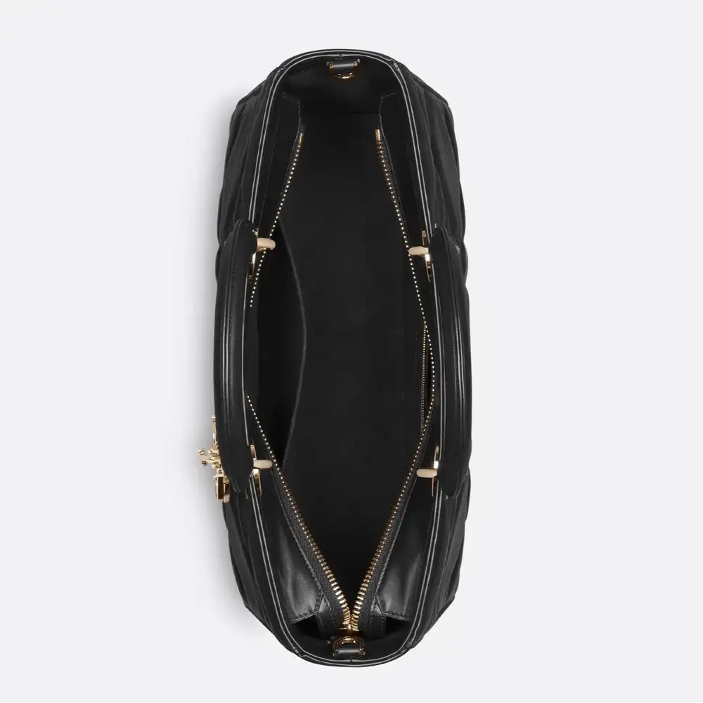 Large Lady D Sire Bag x Maxicannage Calfskin Black Interior pockets