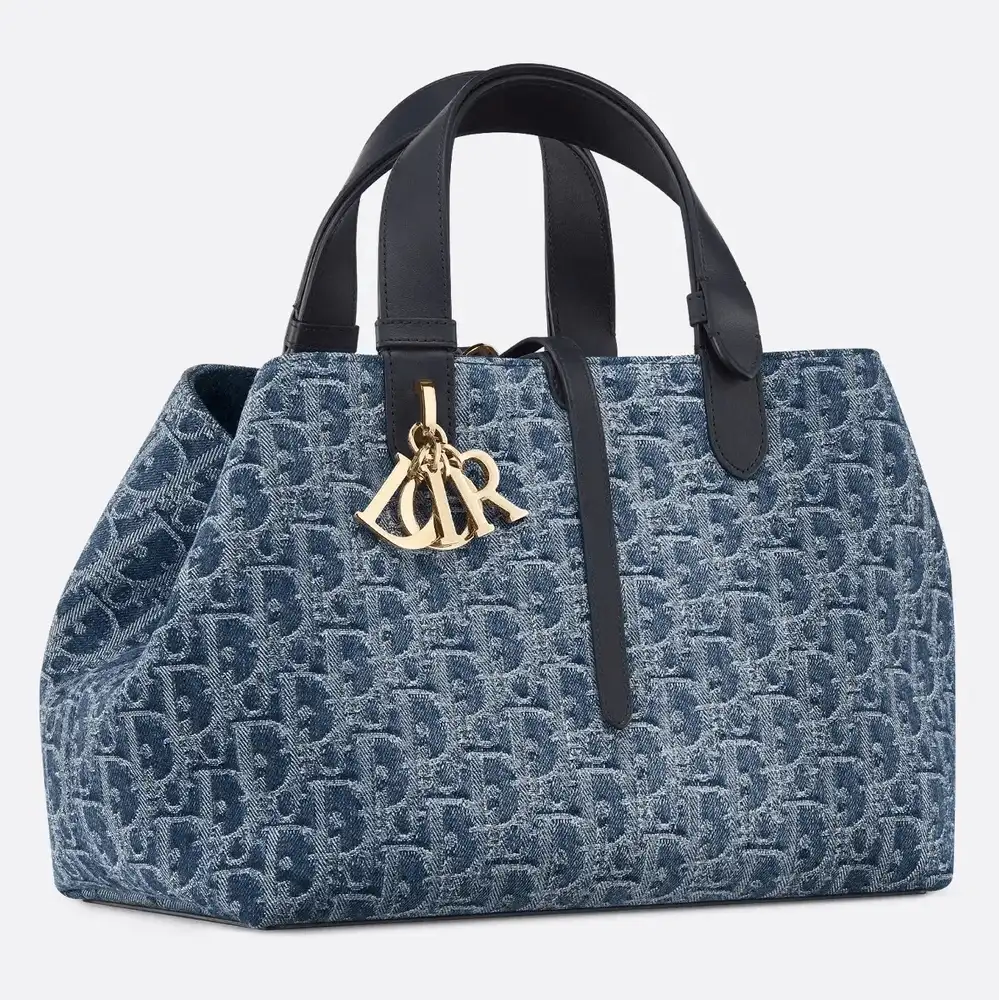 Medium Dior Toujours Bag Dior Oblique Jacquard Blue Denim