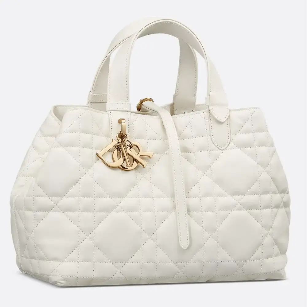 Medium Dior Toujours Bag Macrocannage Calfskin Latte