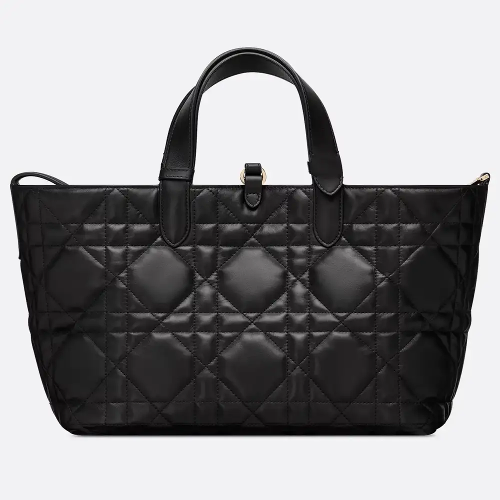 Medium Dior Toujours Bag x Macrocannage Calfskin Black Interior pockets 2