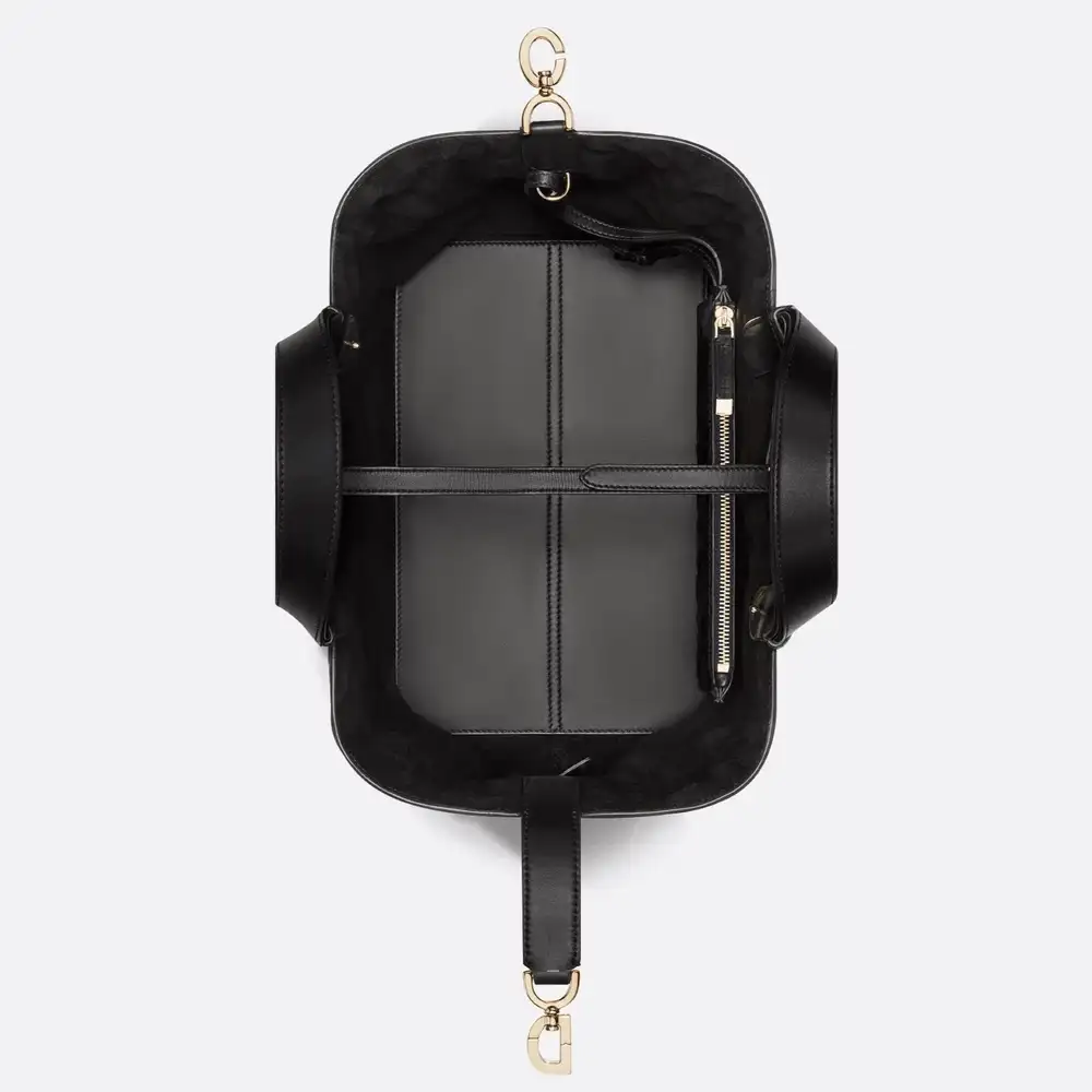 Medium Dior Toujours Bag x Macrocannage Calfskin Black Interior pockets