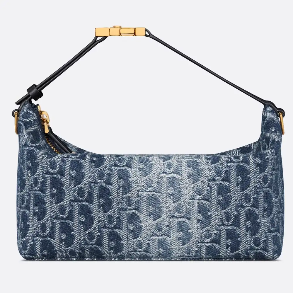 Medium DiorTravel Nomad Pouch Denim Dior Oblique Jacquard Blue