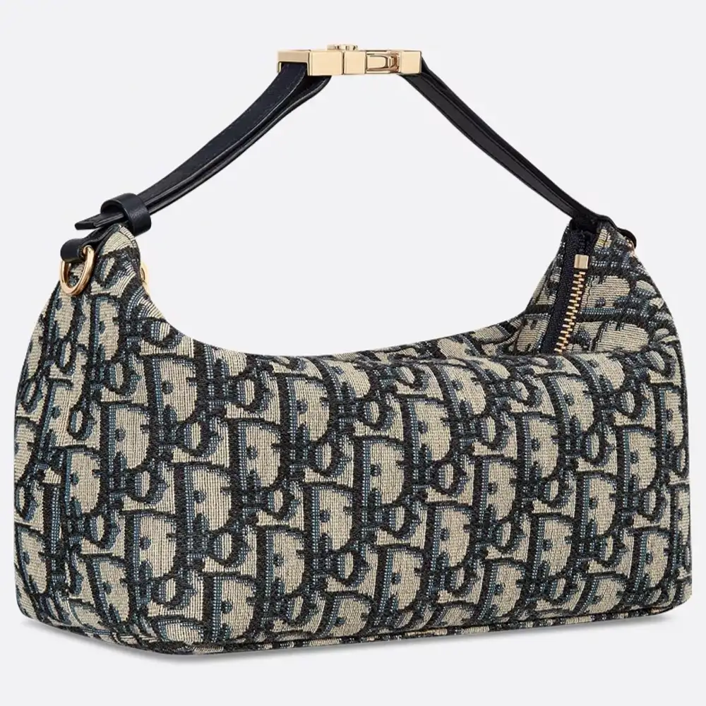 Medium DiorTravel Nomad Pouch x Dior Oblique Jacquard Blue Interior pockets 2