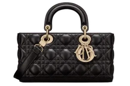 Medium Lady D Joy Bag x Cannage Lambskin Black Featured image