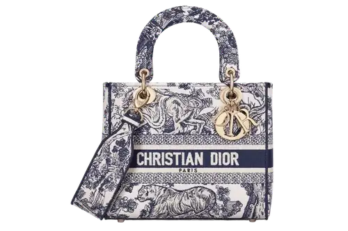 Medium Lady D Lite Bag x Toile de Jouy Embroidery BlueFeatured image
