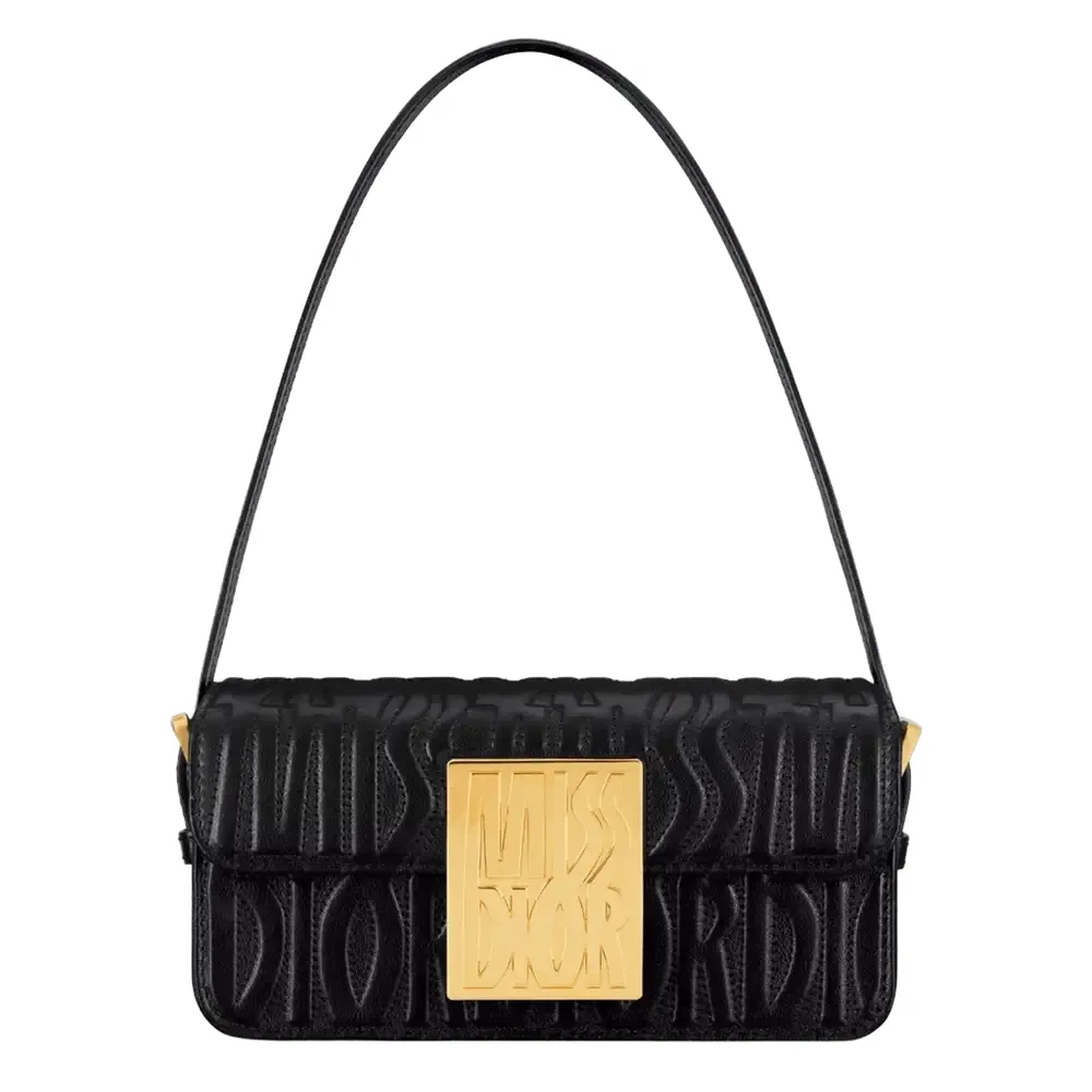 Miss Dior Flap Bag x Allover Calfskin Black Quilted