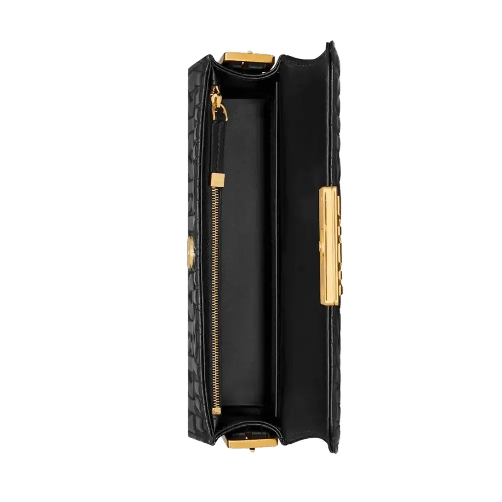 Miss Dior Flap Bag x Allover Calfskin Black Quilted Interior pockets