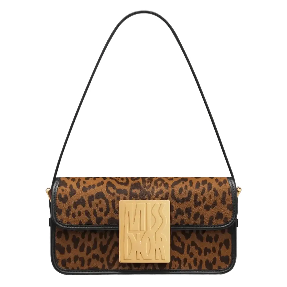 Miss Dior Flap Bag x Camel Pony Hair Calfskin Brown Leopard Motif