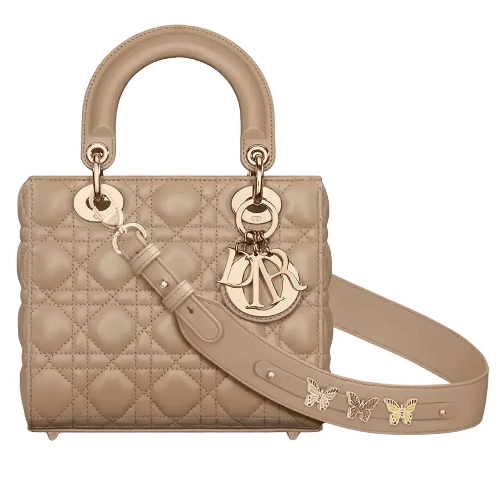 Small Lady Dior My ABCDior Bag Cannage Lambskin Biscuit