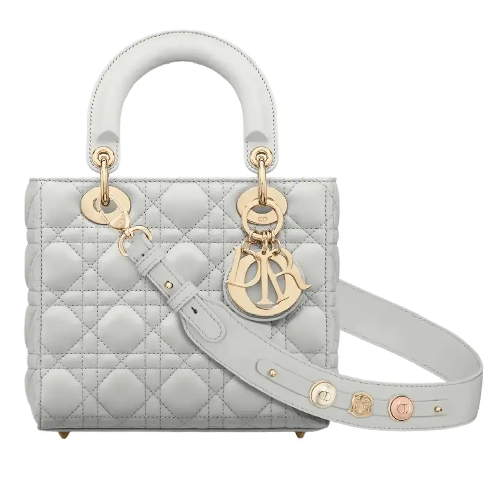 Small Lady Dior My ABCDior Bag Cannage Lambskin Cloud Gray