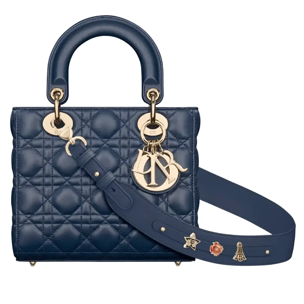 Small Lady Dior My ABCDior Bag Cannage Lambskin Deep Ocean Blue