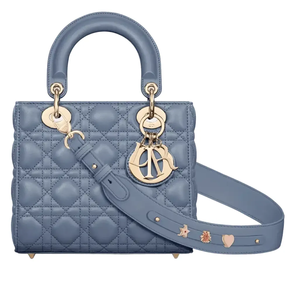 Small Lady Dior My ABCDior Bag Cannage Lambskin Denim Blue