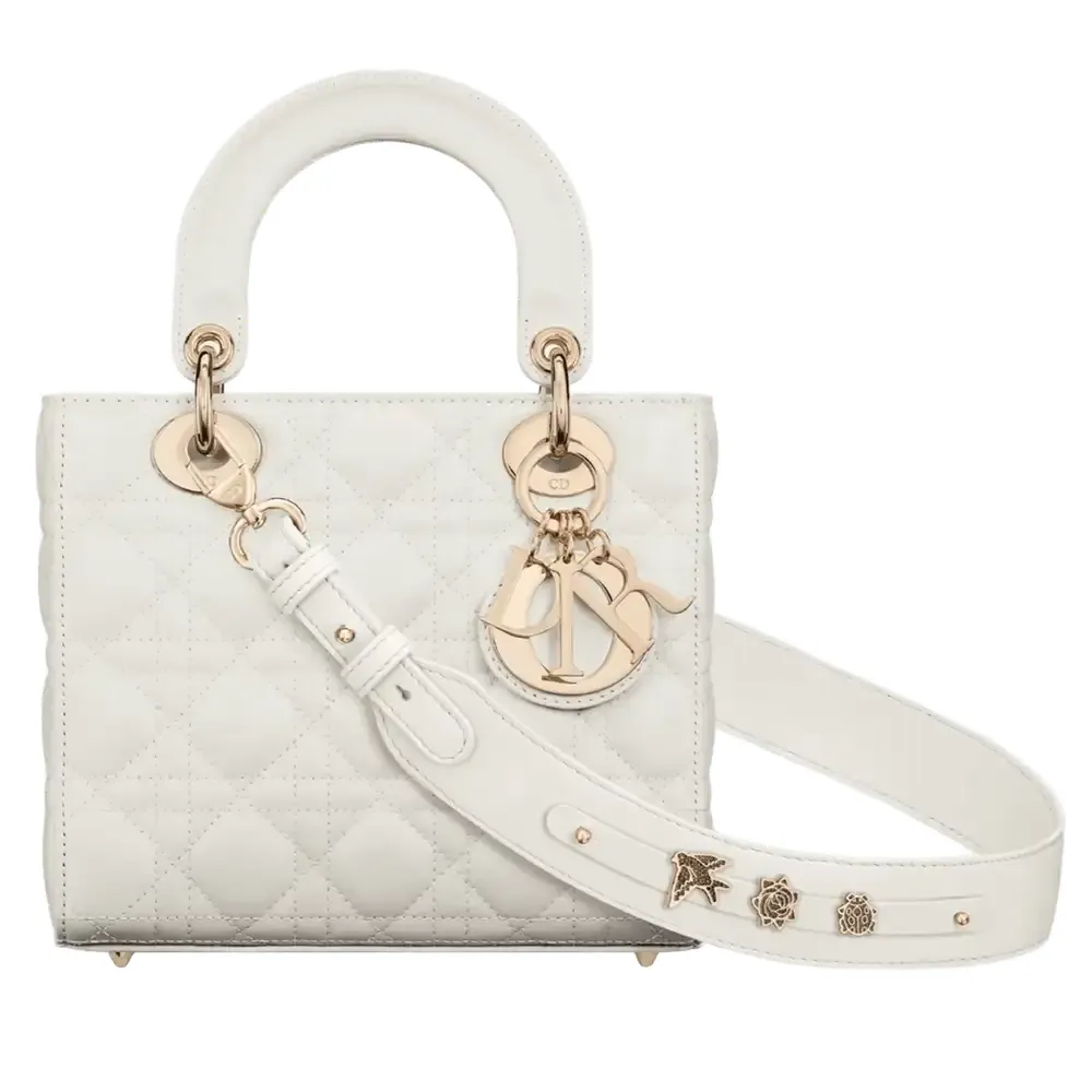 Small Lady Dior My ABCDior Bag Cannage Lambskin Latte