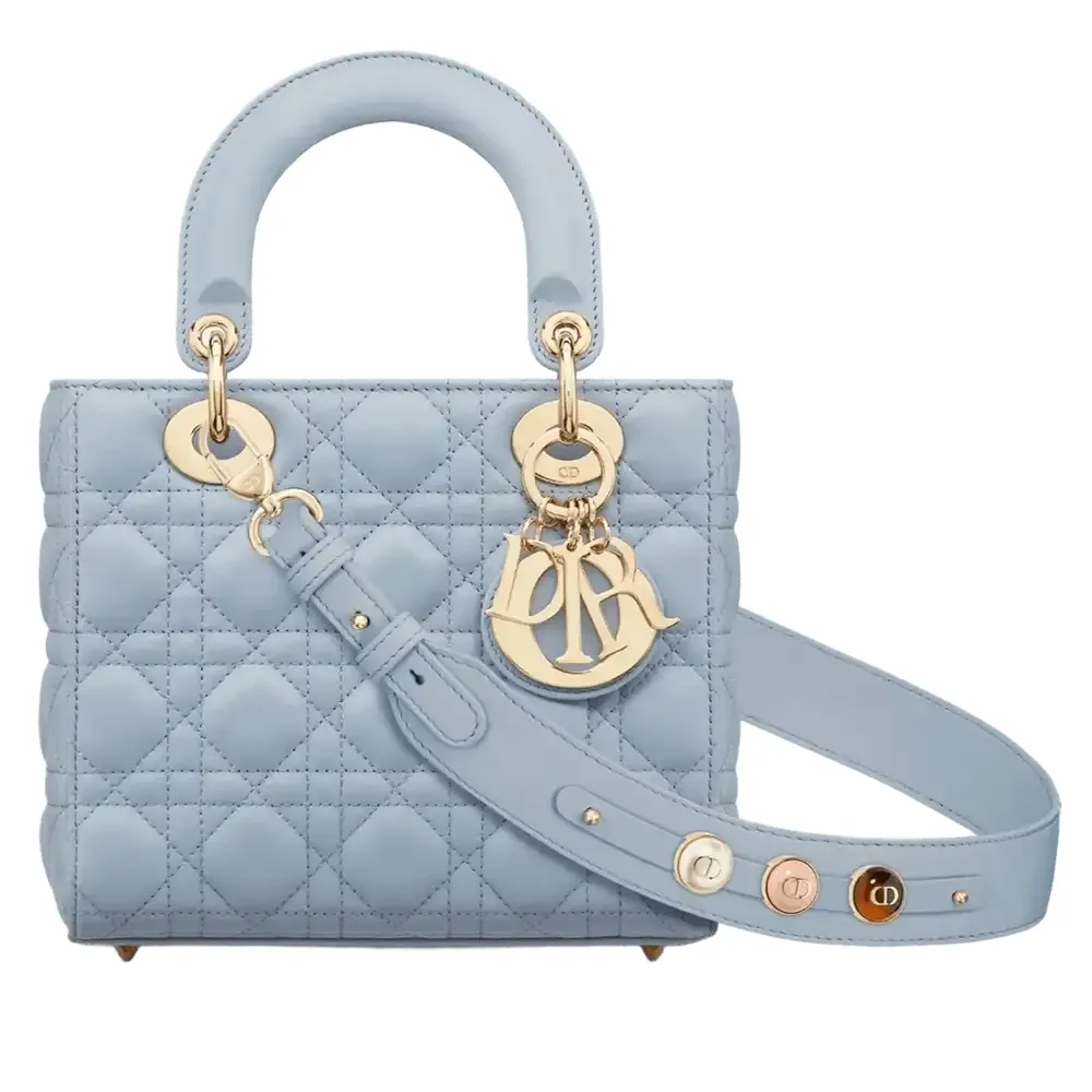 Small Lady Dior My ABCDior Bag Cannage Lambskin Pale Blue
