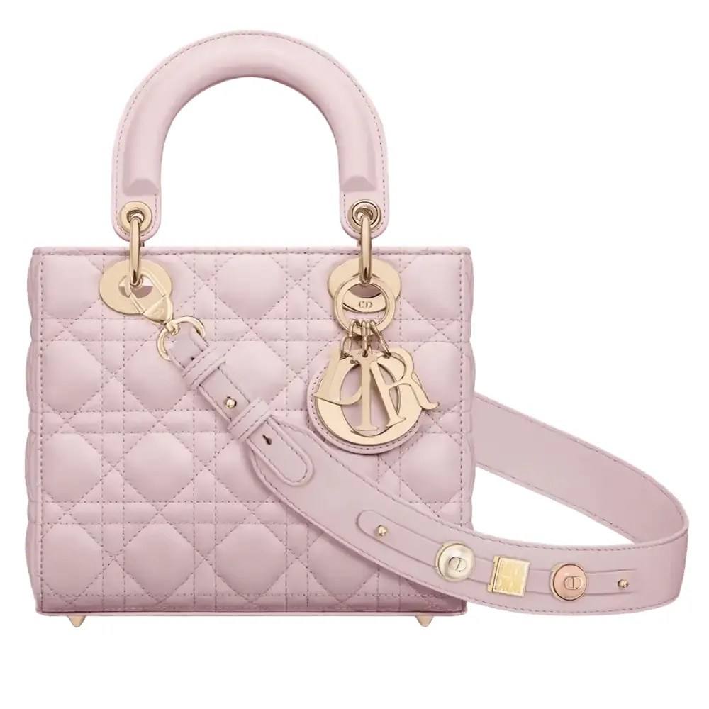 Small Lady Dior My ABCDior Bag Cannage Lambskin Pale Pink